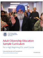 Adult Citizenship Education Sample Curriculum for a High Beginning ESL Level Course