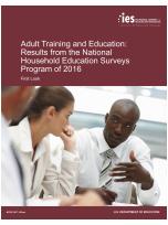 Adult Training and Education: Results from the National Household Education Surveys Program of 2016. First Look.