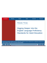 Digging Deeper Into the English Language Proficiency Standards for Adult Education – Module Three