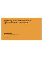 Improving Math Instruction with Open Educational Resources