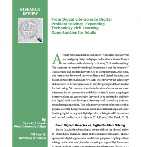 From Digital Literacies to Digital Problem Solving: Expanding Technology-rich Learning Opportunities for Adults
