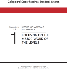 Standards-in-Action: Mathematics Foundational Units to Fulfill the Instructional Shifts