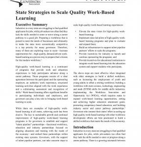 State Strategies to Scale Quality Work-Based Learning