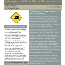 What Re-Entry Services Can Do to Strengthen the Basic Skills of Former Inmates
