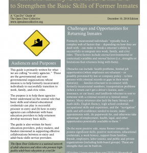 What Re-Entry Services Can Do to Strengthen the Basic Skills of Former Inmates