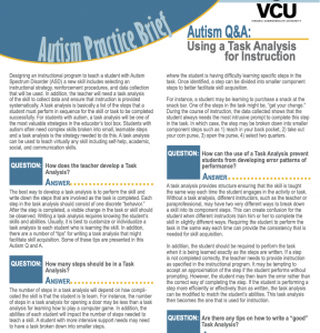 Autism Q&A: Using a Task Analysis for Instruction