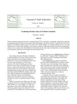 Evaluating Number Sense in Workforce Students