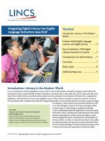 Integrating Digital Literacy Into English Language Instruction: Issue Brief