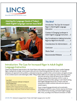 Meeting the Language Needs of Today’s Adult English Language Learner: Issue Brief