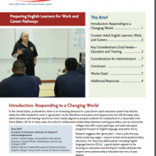 Preparing English Learners for Work and Career Pathways: Issue Brief
