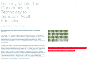 Learning for Life: The Opportunity for Technology to Transform Adult Education