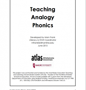 Teaching Analogy Phonics